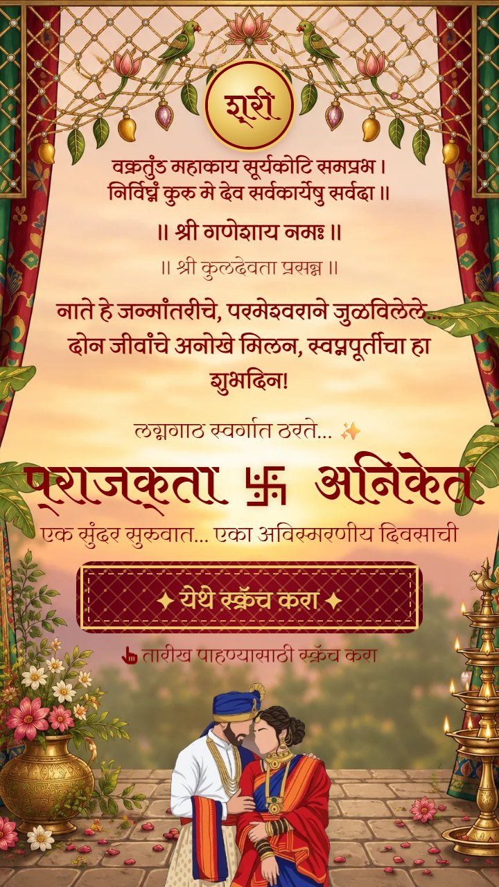 Paithani Palace Wedding invitation design